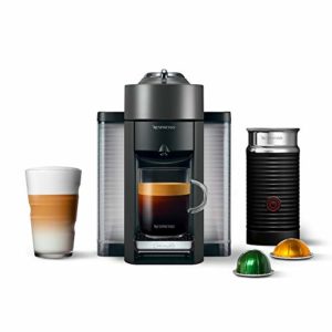Nespresso Vertuo Coffee and Espresso Machine Bundle with Aeroccino Milk Frother by De'Longhi