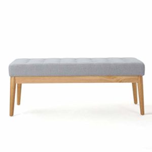 Christopher Knight Home Saxon Fabric Bench Light Grey