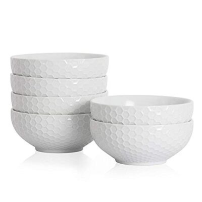 White Cereal Soup Porcelain Bowls Set