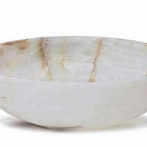 Large White Onyx Stone Bowl