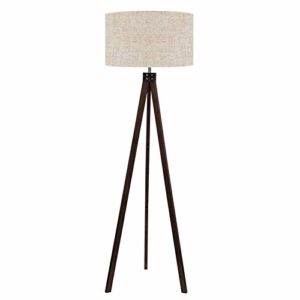 Wood Tripod Mid Century Floor Lamp