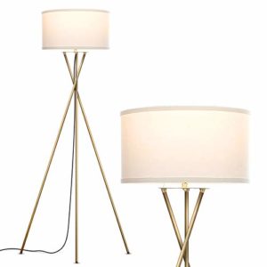 Brightech Jaxon Mid Century Modern Gold Tripod Floor Lamp