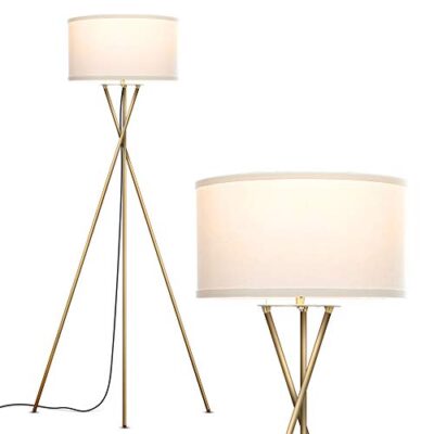 Brightech Jaxon Mid Century Modern Gold Tripod Floor Lamp