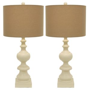 Décor Therapy Set of 2 Distressed Cream Table Lamps