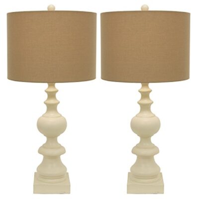 Décor Therapy Set of 2 Distressed Cream Table Lamps