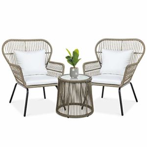 3-Piece Wicker Patio Conversation Bistro Set
