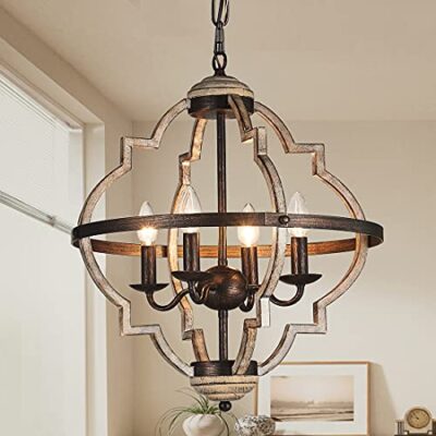 Orb Rustic 4-Light Metal Chandelier