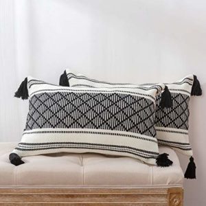 Set of 2 Cute Lumbar Boho Decorative Throw Pillow Covers