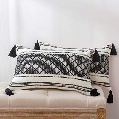 Set of 2 Cute Lumbar Boho Decorative Throw Pillow Covers