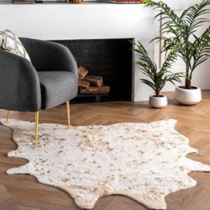 Iraida Faux Cowhide Shaped Rug
