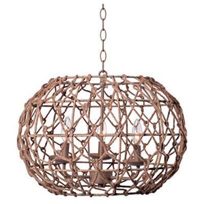 Kenroy Home Natural Tied Rope 3 Light Pendant