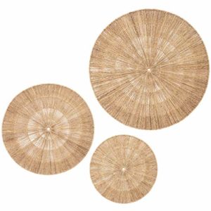Artera Wicker Wall Decor- Set of 3 Oversized Woven Seagrass Wall Art