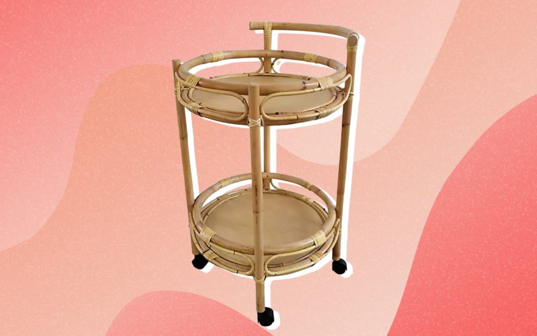 Bed Bath & Beyond Just Launched a Chic Bar Cart That’s a Must-Have for Rattan Lovers and Plant Parents