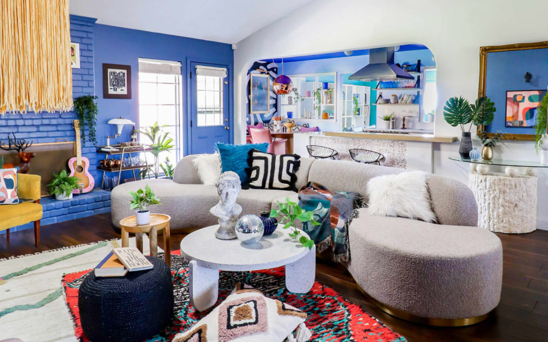 This Maximalist House Has a Blue Kitchen, Wild Wallpaper & Hidden Storage Ideas