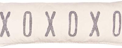Mud Pie Washed Canvas XOXOXO Long Pillow
