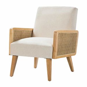 Delphine Cane Fabric Linen Accent Chair