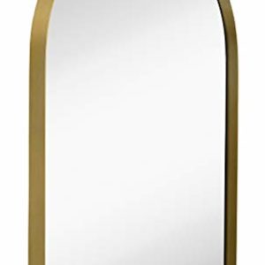 Hamilton Hills Contemporary Brushed Metal Wall Mirror