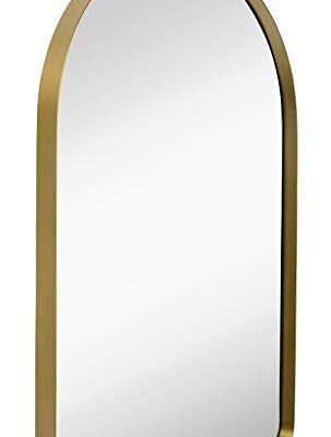 Hamilton Hills Contemporary Brushed Metal Wall Mirror