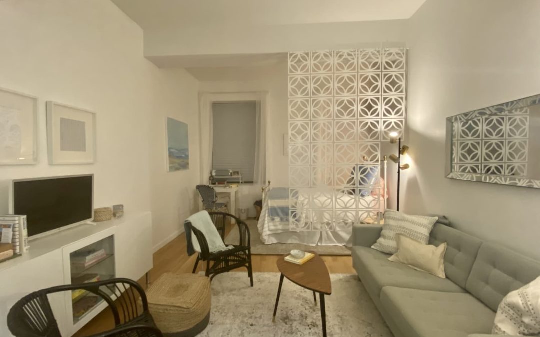 This Wall Divider Trend Is Genius for Splitting Up Small Spaces