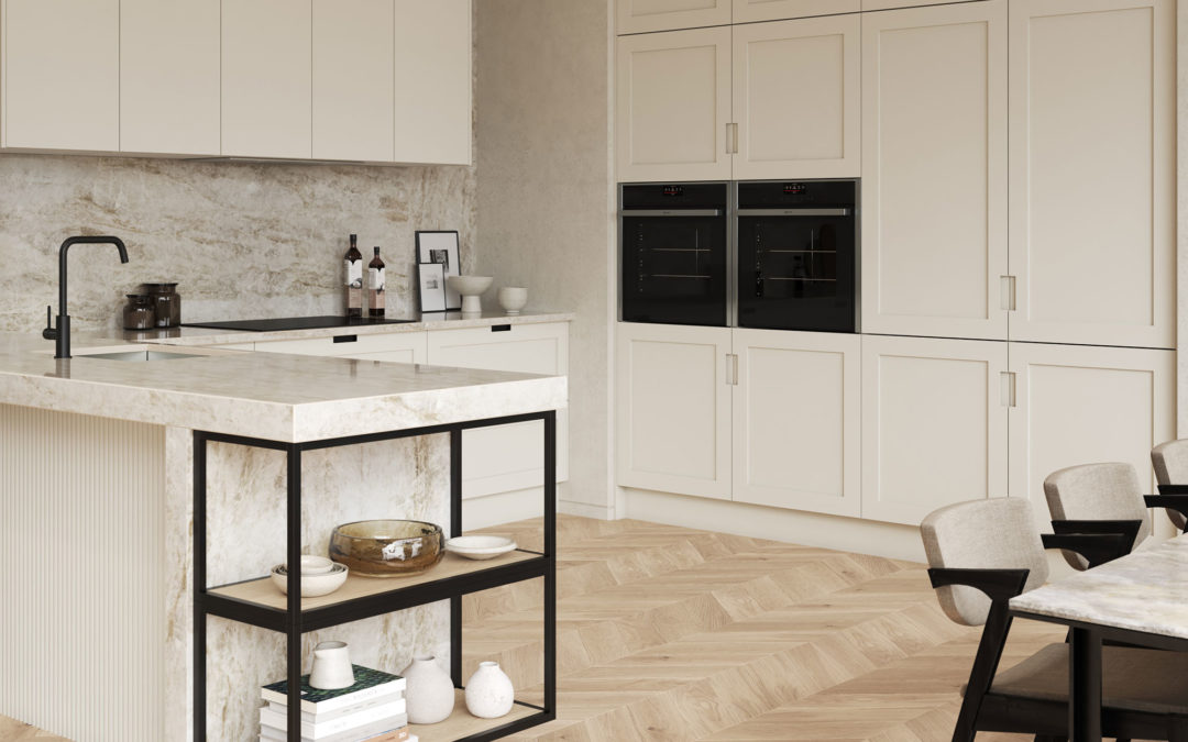 Can you put the fridge next to the oven in a kitchen layout?