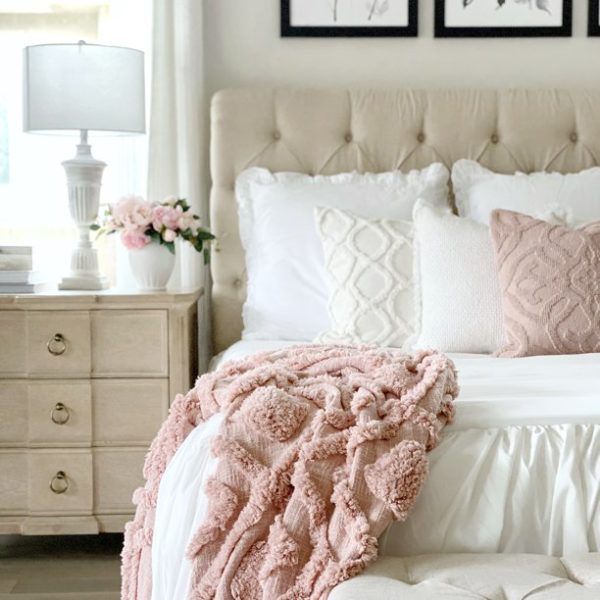 My Texas House Cameron Tufted Diamond Cotton Throw, Easy Wash, 50 x 60, Rose Smoke - Image 2