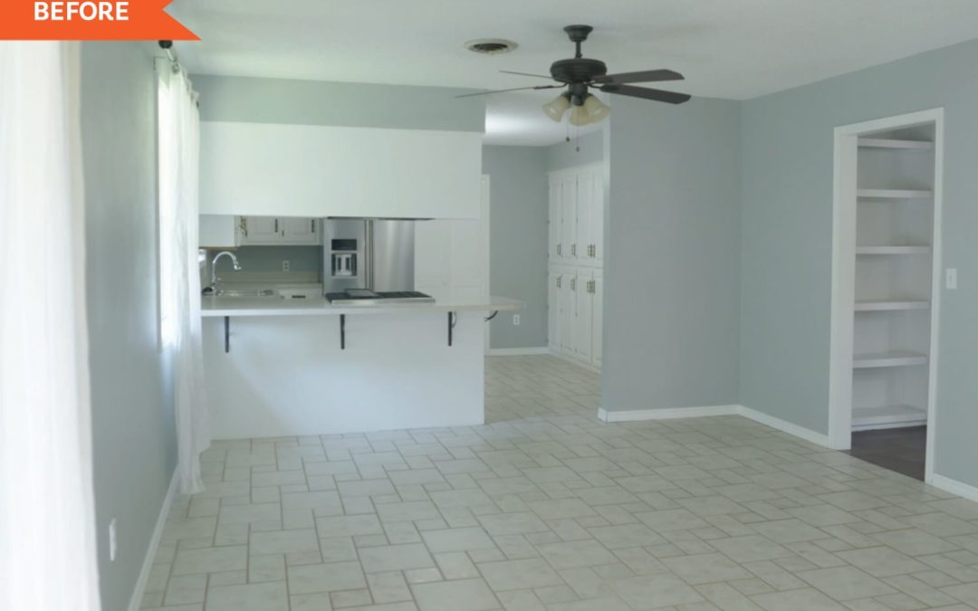 Before and After: HGTV’s “Fixer to Fabulous” Opens Up a Dated Kitchen (And Adds a Dog-Friendly Detail)