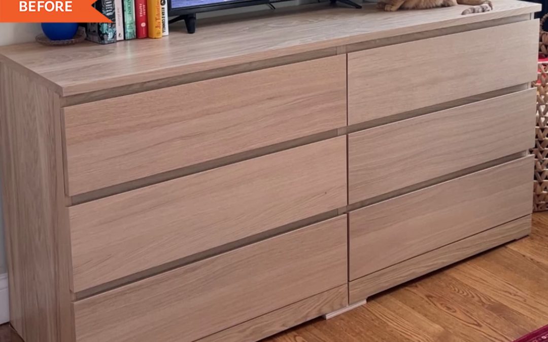 B&A: A 45-Minute, Tool-Free Redo Gives an IKEA Dresser a Trendy New Look for $20