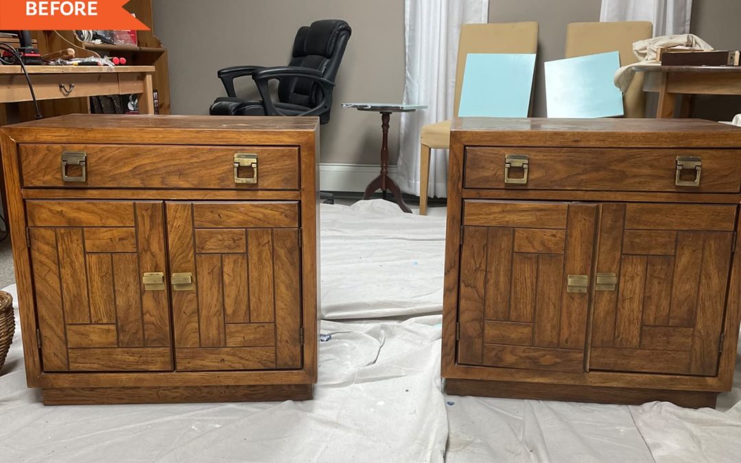 B&A: Wood Filler Rescues 2 Free Facebook Marketplace Nightstands in a $125 Flip