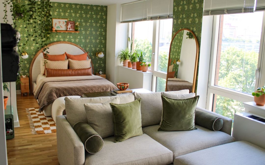 This Couple Lives on a Small NYC Island in a Dreamy Green Apartment