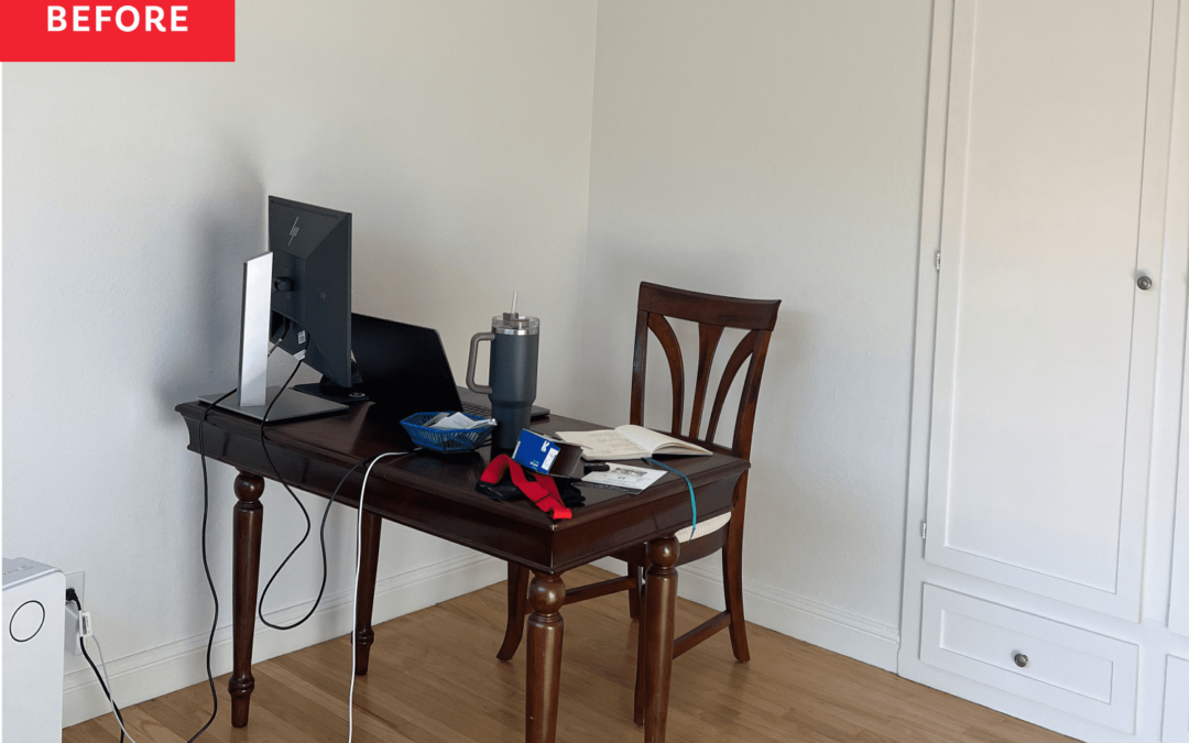 B&A: This Dramatic $2,500 Home Office Redo Features a Totally Unique Closet DIY