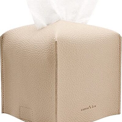 Faux Leather Square Decorative Tissue Box Cover
