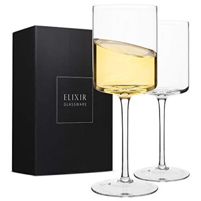 Large Square Edge Wine Glasses - Set of 2