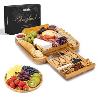Bamboo Charcuterie Cheese Board and Knife Set