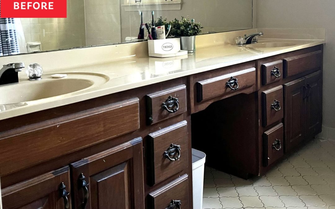B&A: A 1980s Bathroom Is Unrecognizable After a DIY Redo Full of Luxe Touches
