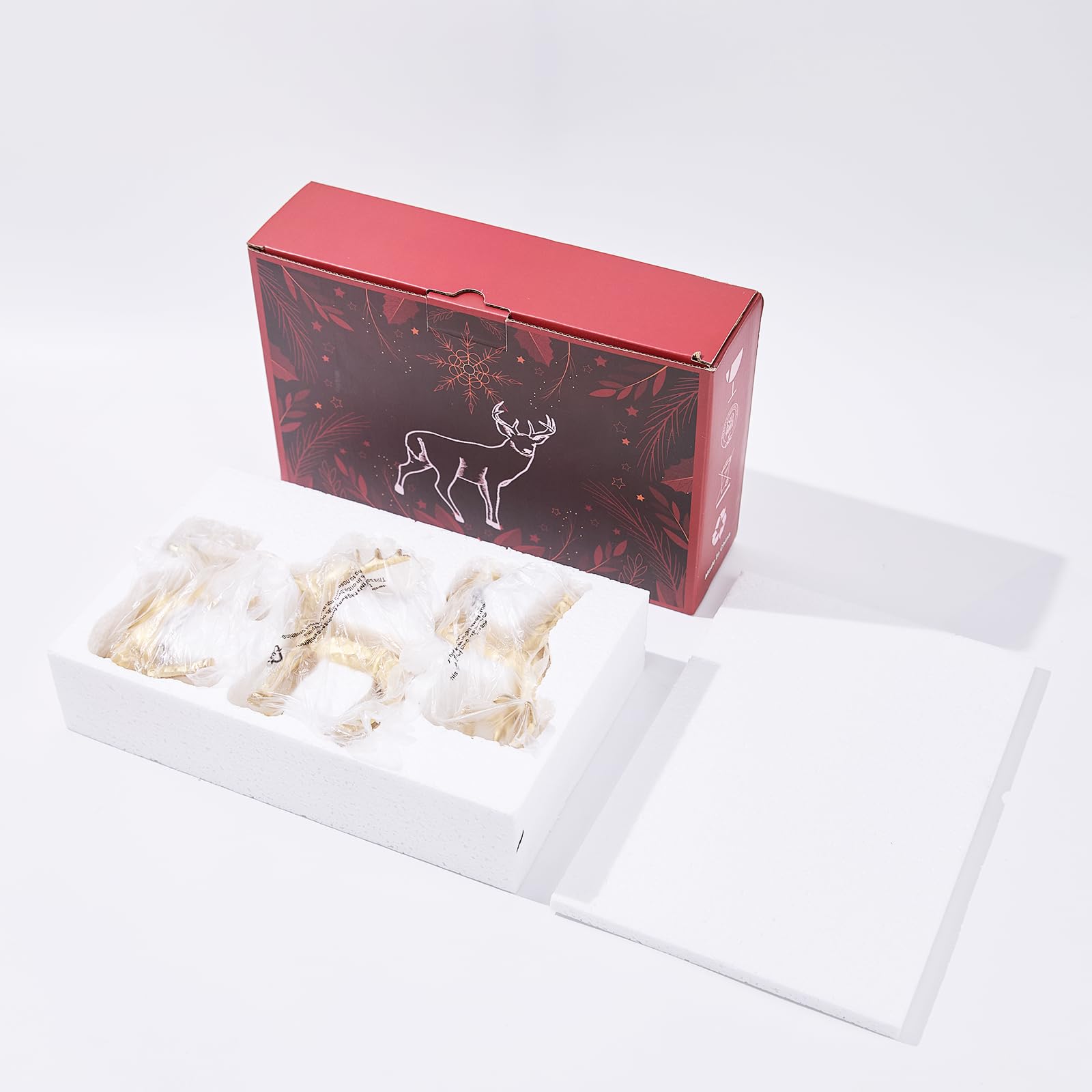 3pcs Gold Resin Reindeer Figurines - Image 2