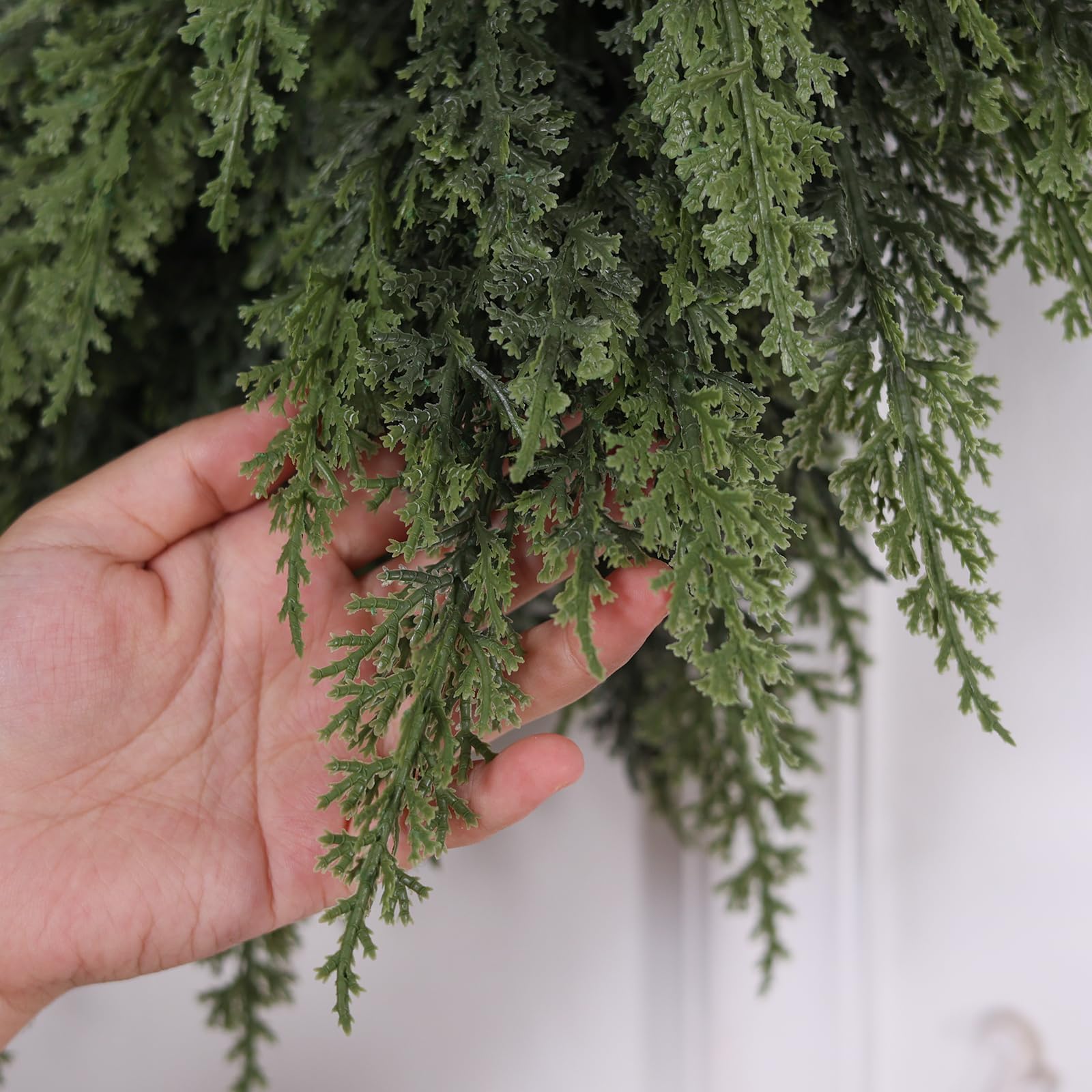 24" Real Touch Artificial Cedar Wreath - Image 3