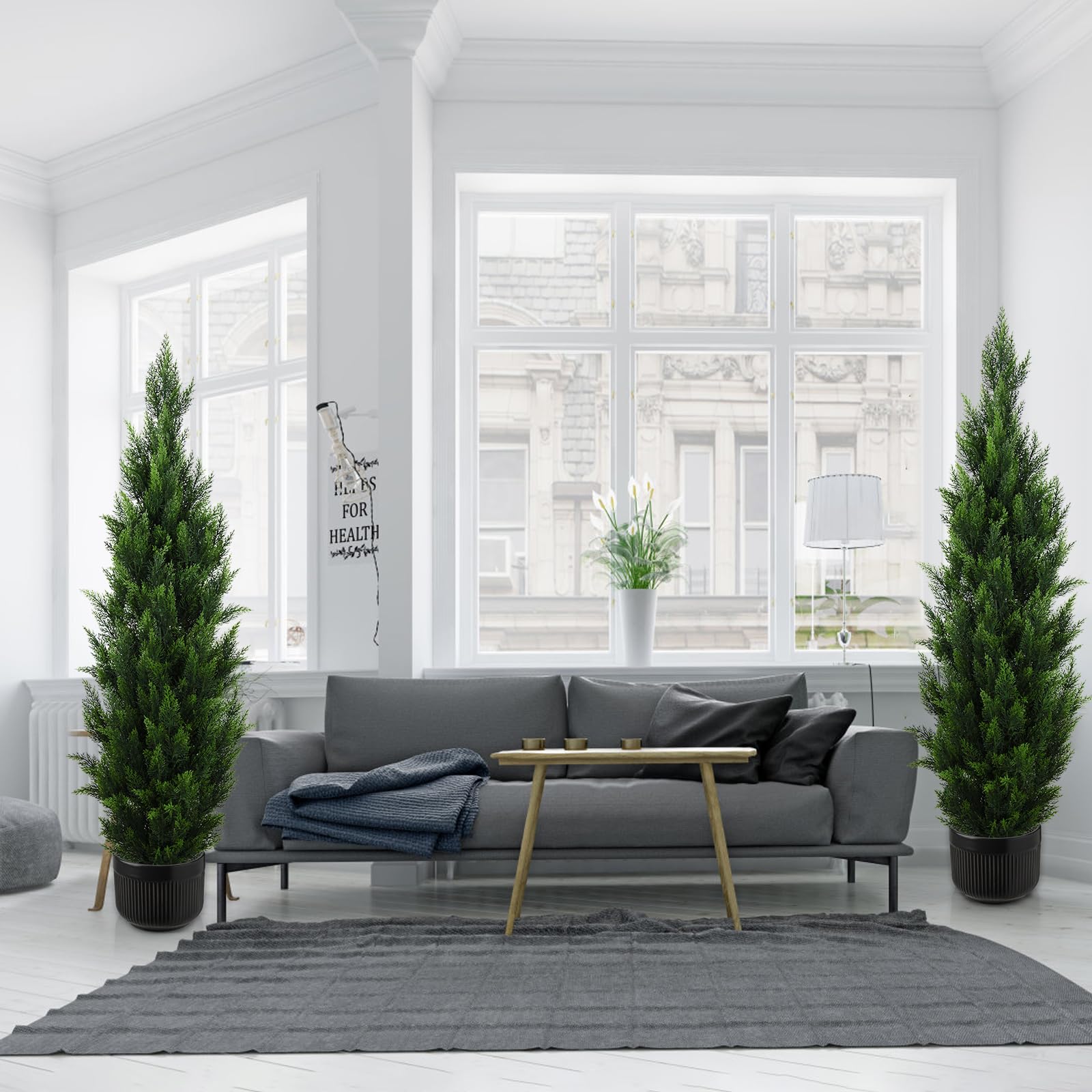 5FT Realistic Artificial Cedar Pines Topiary Trees (2 Pack) - Image 3