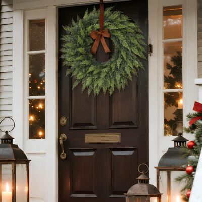 24" Real Touch Artificial Cedar Wreath