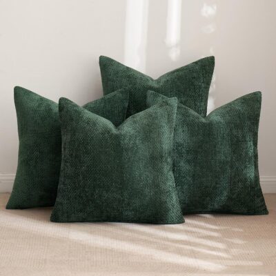 Pack of 4 Chenille Couch Throw Pillow Covers