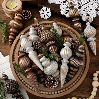 9 Pcs Neutral Christmas Ornaments