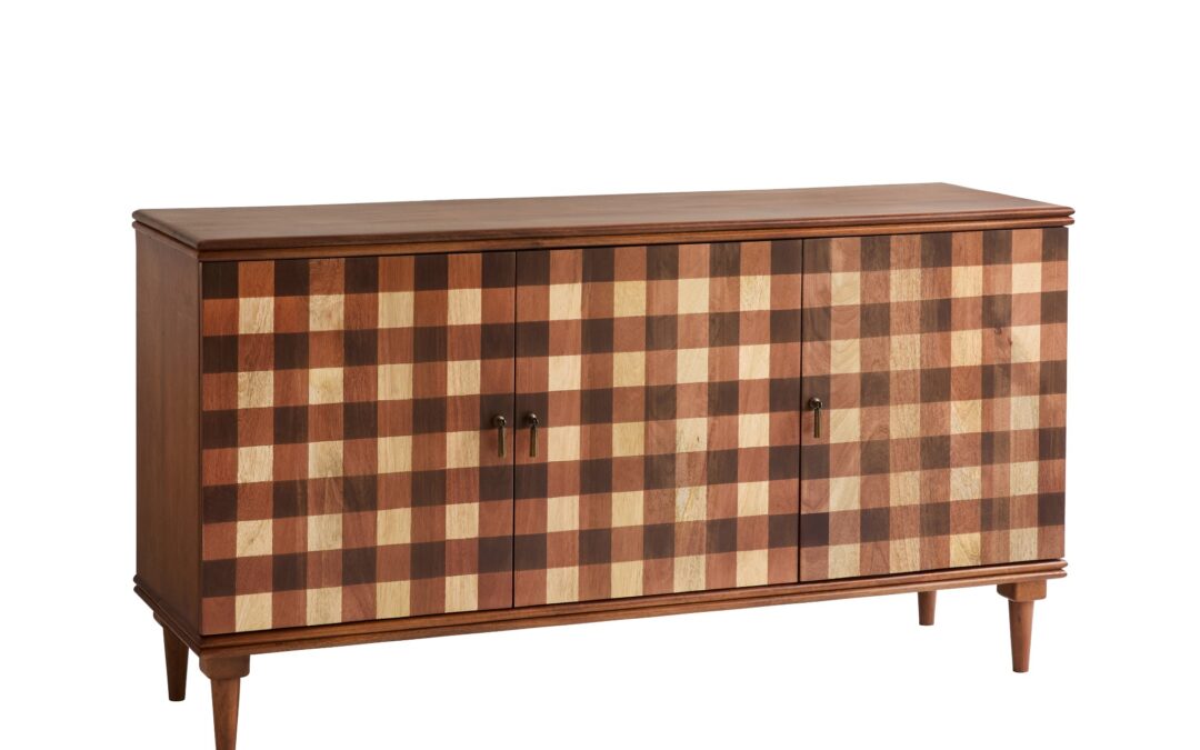 I fell in love with this checked Dunelm sideboard the moment I laid my eyes on it at the brand’s A/W 2026 collection preview – and it finally dropped