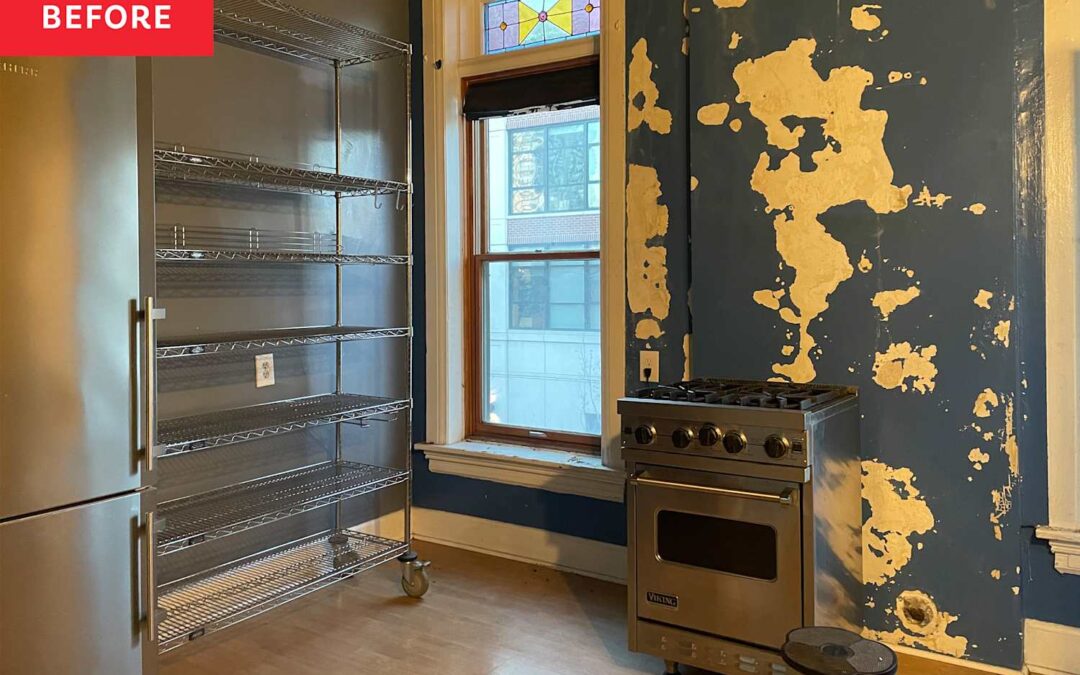 This Small Kitchen’s Makeover Takes Open Shelving to a Whole New Level